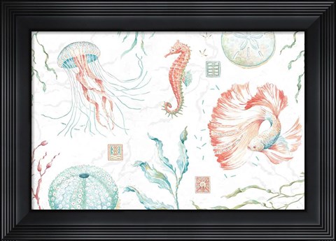 Framed Delicate Sea I Print