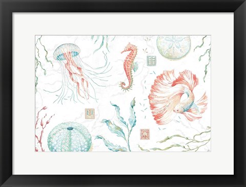 Framed Delicate Sea I Print