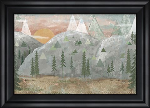 Framed Woodland Forest I Neutral Print