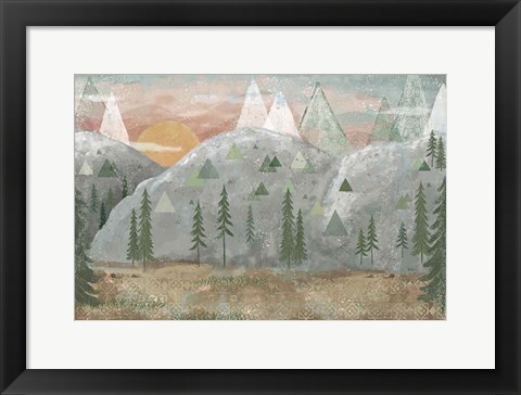 Framed Woodland Forest I Neutral Print