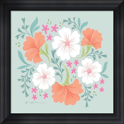 Framed Boho Florals I Print