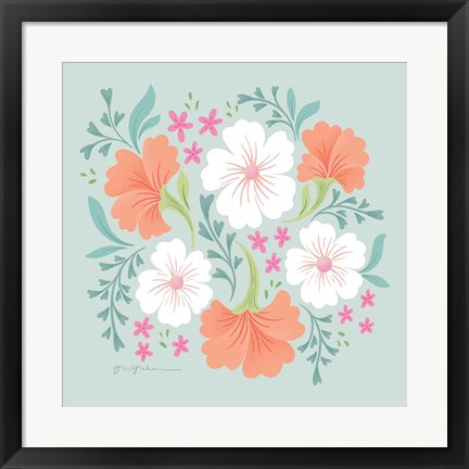 Framed Boho Florals I Print