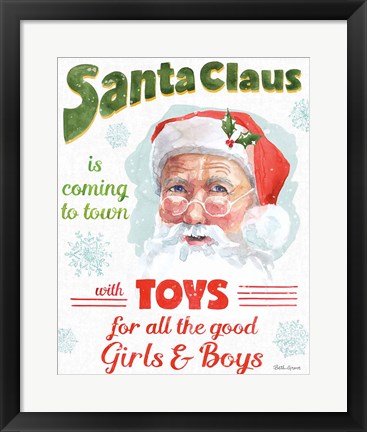 Framed Santa Signs II Print