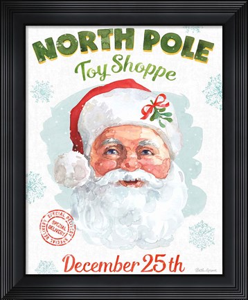 Framed Santa Signs I Print