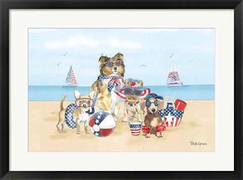 Framed Patriotic Paws I Print