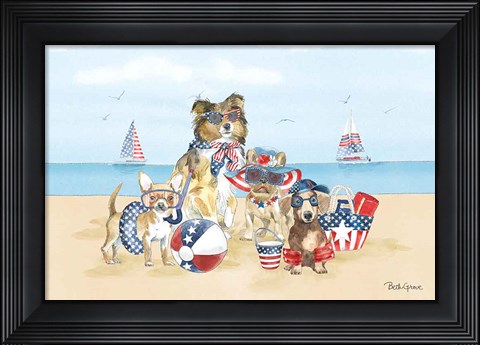 Framed Patriotic Paws I Print