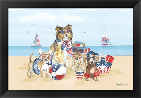 Framed Patriotic Paws I Print