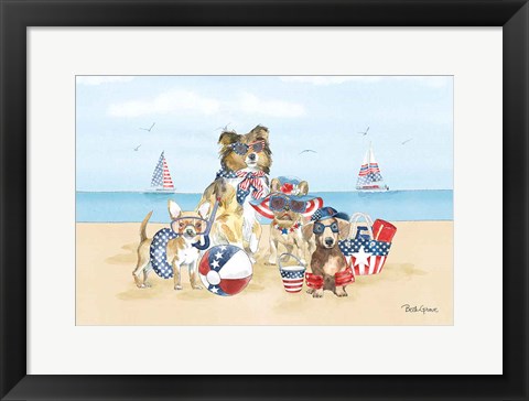 Framed Patriotic Paws I Print