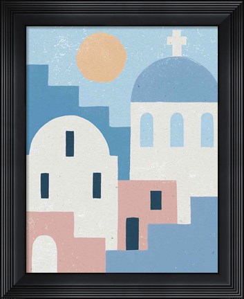 Framed Santorini Summer I Print