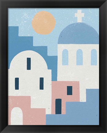 Framed Santorini Summer I Print