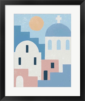 Framed Santorini Summer I Print