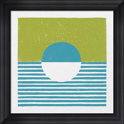 Framed Reflection IV Green Print