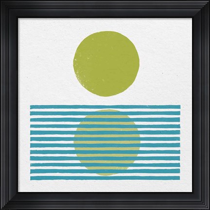 Framed Reflection I Green Print