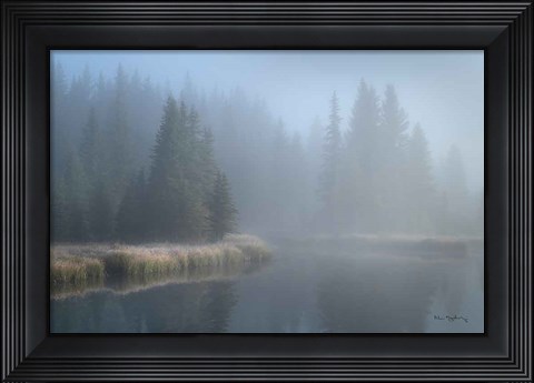 Framed Grand Teton Lake Fog Print