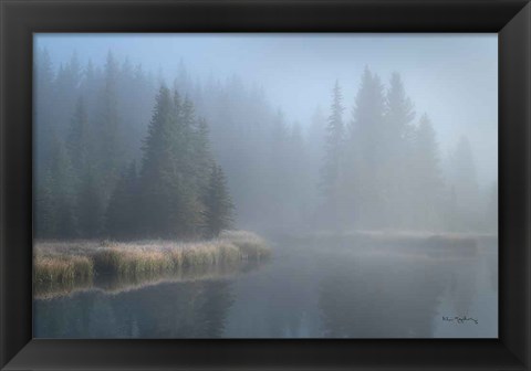 Framed Grand Teton Lake Fog Print