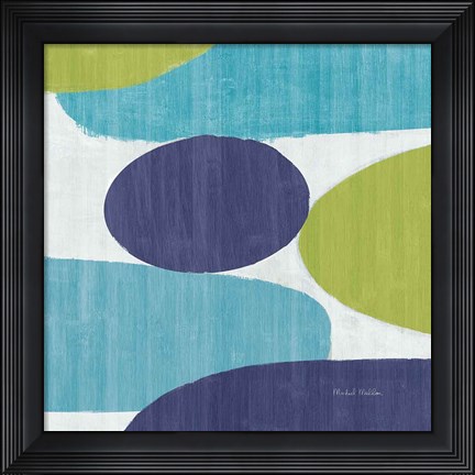 Framed Costa Del Sol II Blue Green Print
