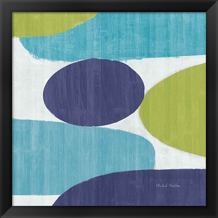 Framed Costa Del Sol II Blue Green Print