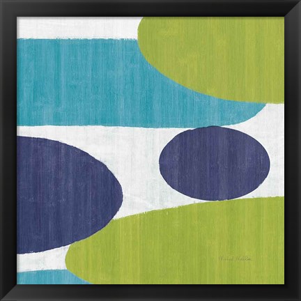 Framed Costa Del Sol I Blue Green Print