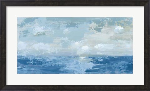 Framed Silver Blue Sea Print