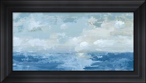 Framed Silver Blue Sea Print