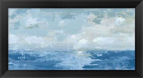 Framed Silver Blue Sea Print