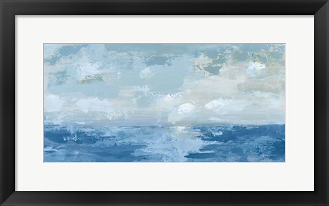 Framed Silver Blue Sea Print