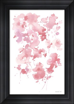 Framed Cascading Petals II Pink Print