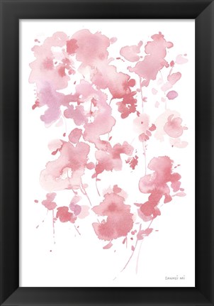 Framed Cascading Petals II Pink Print