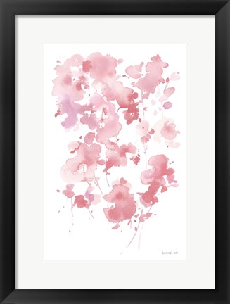 Framed Cascading Petals II Pink Print