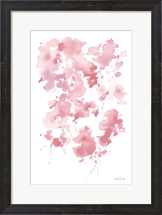 Framed Cascading Petals II Pink Print
