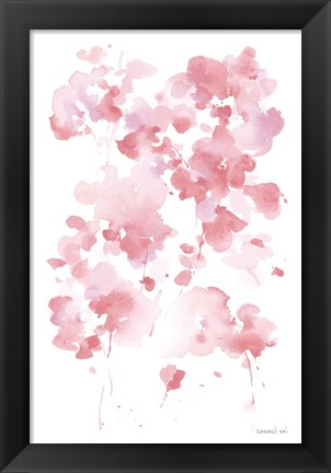 Framed Cascading Petals I Pink Print