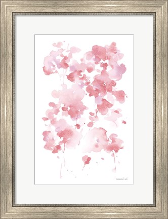 Framed Cascading Petals I Pink Print