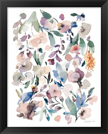 Framed Breezy Florals III Colorful Print