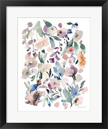 Framed Breezy Florals III Colorful Print