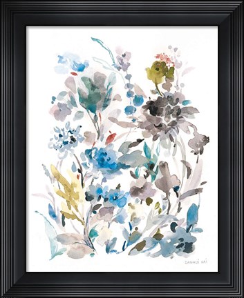 Framed Breezy Florals II Colorful Print