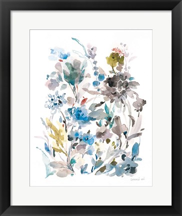 Framed Breezy Florals II Colorful Print