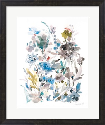 Framed Breezy Florals II Colorful Print