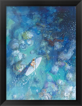 Framed Paddle Board Exploring I Print