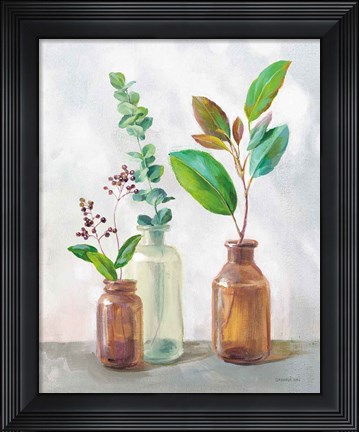 Framed Natural Riches III Clear Vase Print