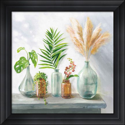 Framed Natural Riches I Clear Vase Print