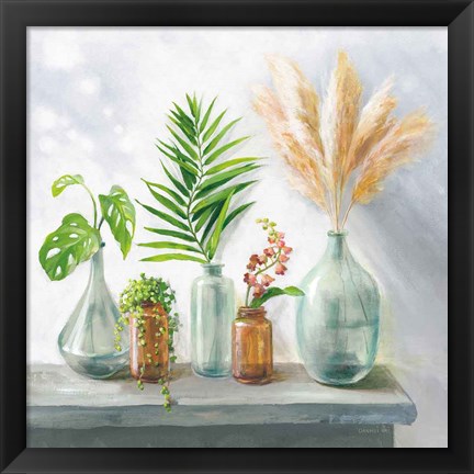 Framed Natural Riches I Clear Vase Print