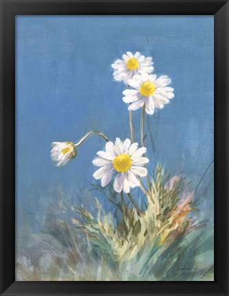 Framed White Daisies No Butterfly Print