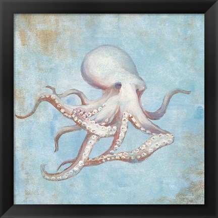 Framed Treasures from the Sea V Watercolor Print