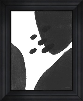 Framed Abstract Tidepool I Black Print