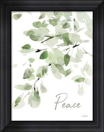 Framed Cascading Branches I Peace Print