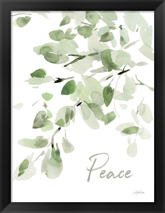 Framed Cascading Branches I Peace Print