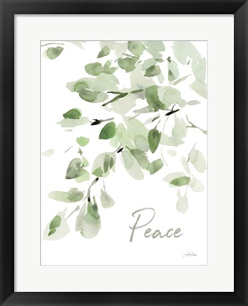 Framed Cascading Branches I Peace Print