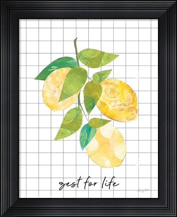 Framed Summer Lemons Sentiment I Print