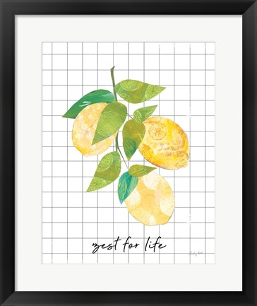 Framed Summer Lemons Sentiment I Print