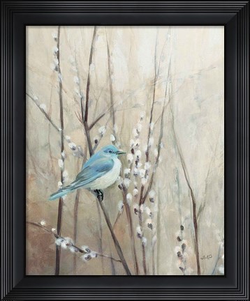 Framed Pretty Birds Neutral IV Crop Print